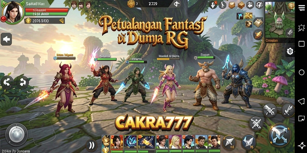 Tampilan gameplay intens dan seru di dunia fantasi RPG.