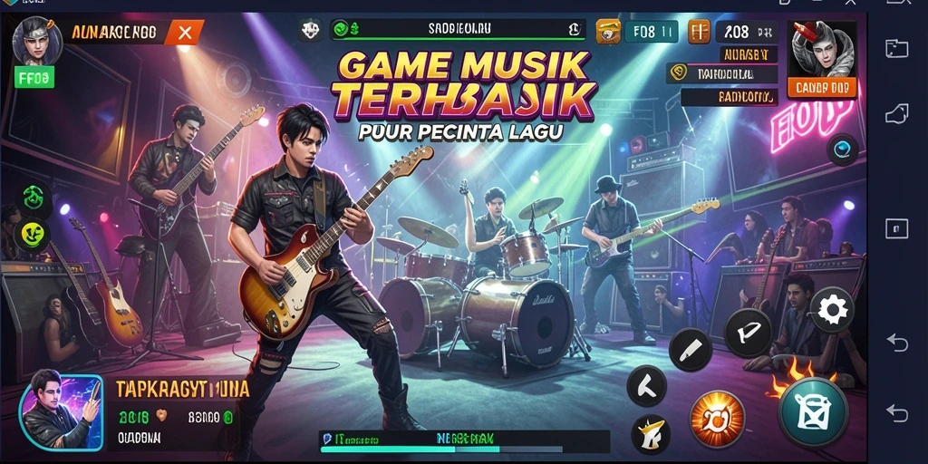 Tampilan gameplay menarik dengan berbagai lagu yang dapat dimainkan.