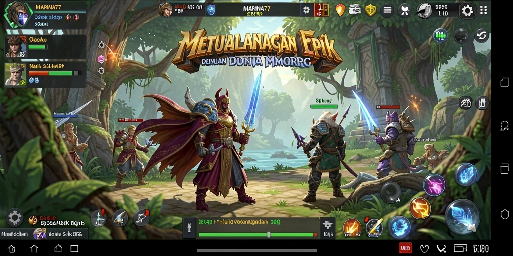 Screenshot game MARINA77 menampilkan pertempuran epik dalam dunia MMORPG.