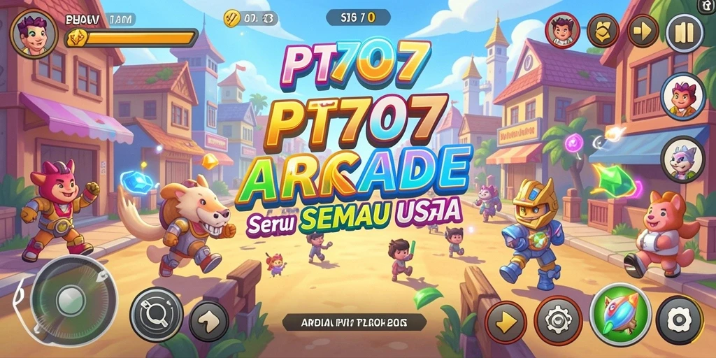 Screenshot gameplay PT707 yang menunjukkan keseruan dan tantangan permainan Arcade.