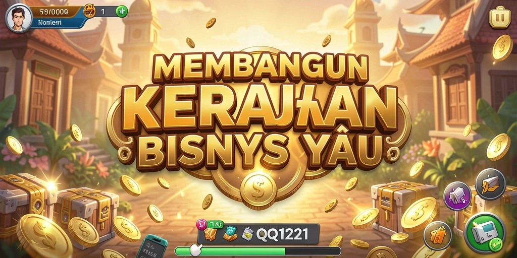 Tampilan gameplay seru dalam QQ1221 yang menampilkan strategi bisnis yang kreatif.