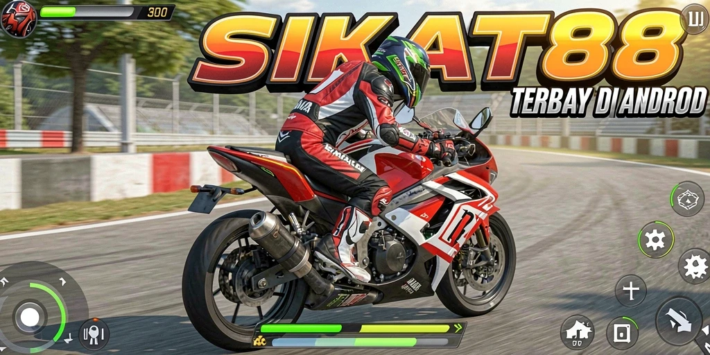 Gameplay SIKAT88 yang seru dengan balapan motor cepat.