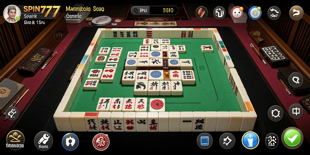 Screenshot SPIN777 menampilkan gameplay Mahjong yang seru dan penuh warna.