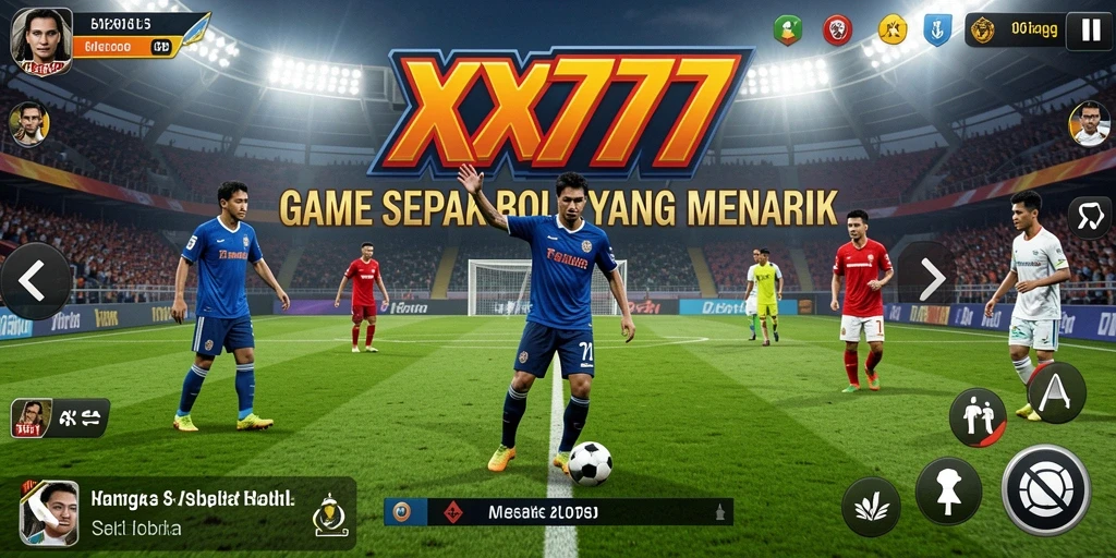 Tampilan menarik gameplay dari XXX777 dengan aksi sepak bola yang seru.